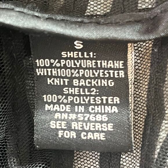 New Look Faux Leather & Mesh Cropped Jacket Zip Front Gothic, Punk , Grunge - Picture 8 of 9